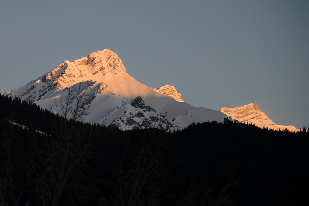 17A Mount Brewster Close Up From Banff At Sunrise In Winter